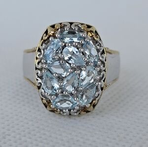Rare Genuine Natural Aquamarine Ring Sz 7.5